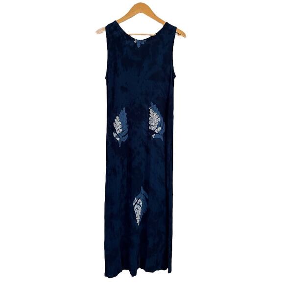 Hilo Hattie Women Hawaiian Floral Boho Beachy Sleeveless Maxi Dress Size M Blue - Picture 1 of 9